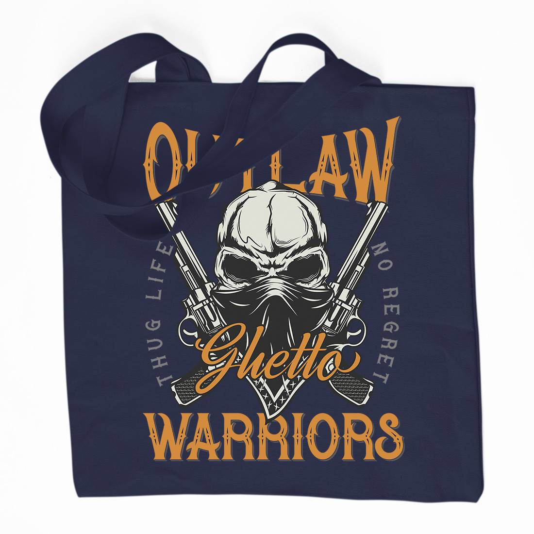 Outlaw Warriors Organic Premium Cotton Tote Bag Retro D959