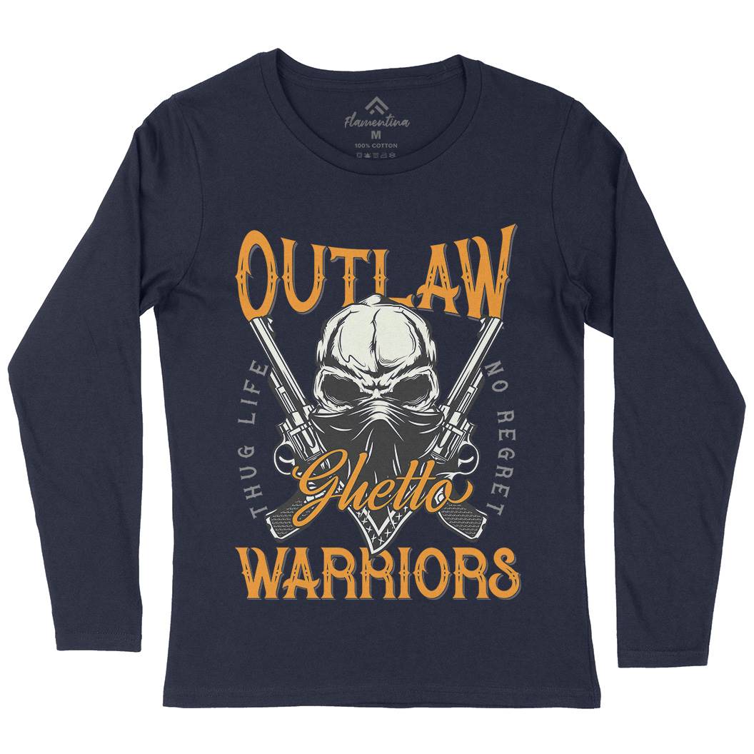 Outlaw Warriors Womens Long Sleeve T-Shirt Retro D959