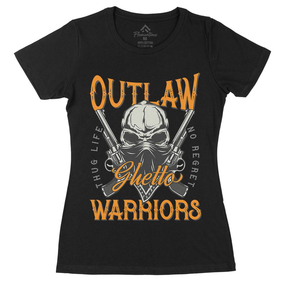 Outlaw Warriors Womens Organic Crew Neck T-Shirt Retro D959