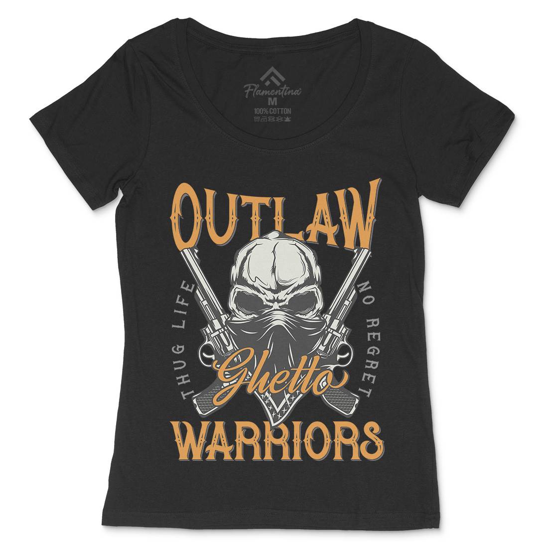 Outlaw Warriors Womens Scoop Neck T-Shirt Retro D959