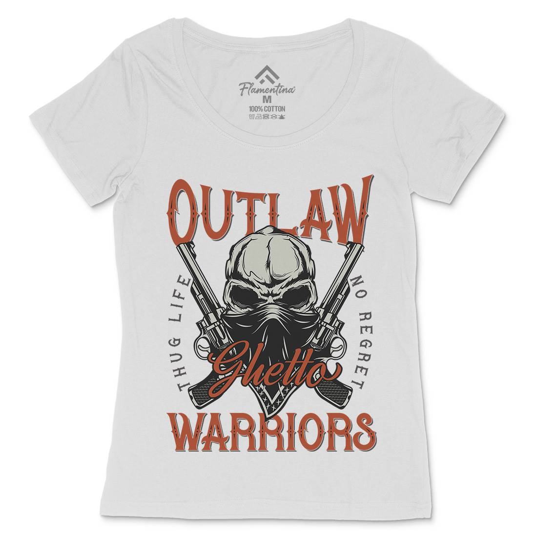 Outlaw Warriors Womens Scoop Neck T-Shirt Retro D959