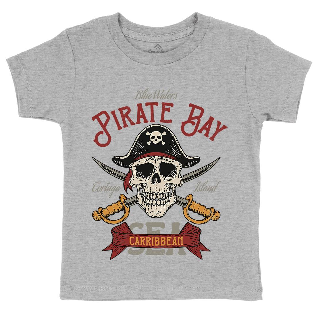 Pirate Bay Kids Organic Crew Neck T-Shirt Navy D960