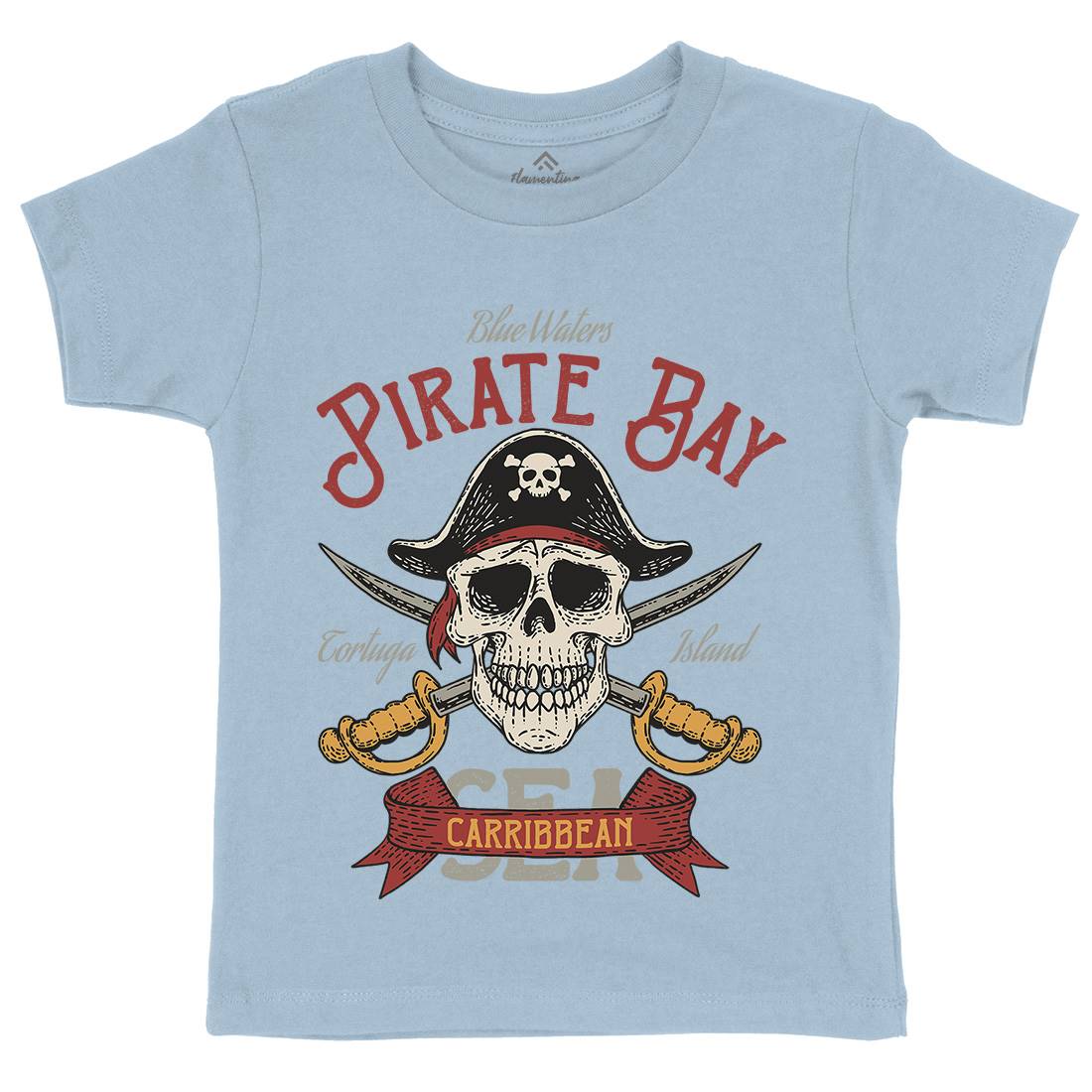 Pirate Bay Kids Crew Neck T-Shirt Navy D960