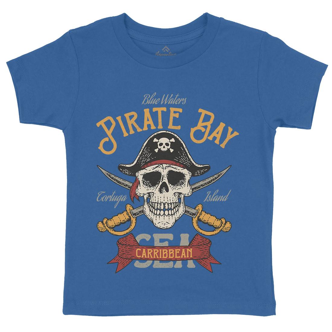 Pirate Bay Kids Crew Neck T-Shirt Navy D960