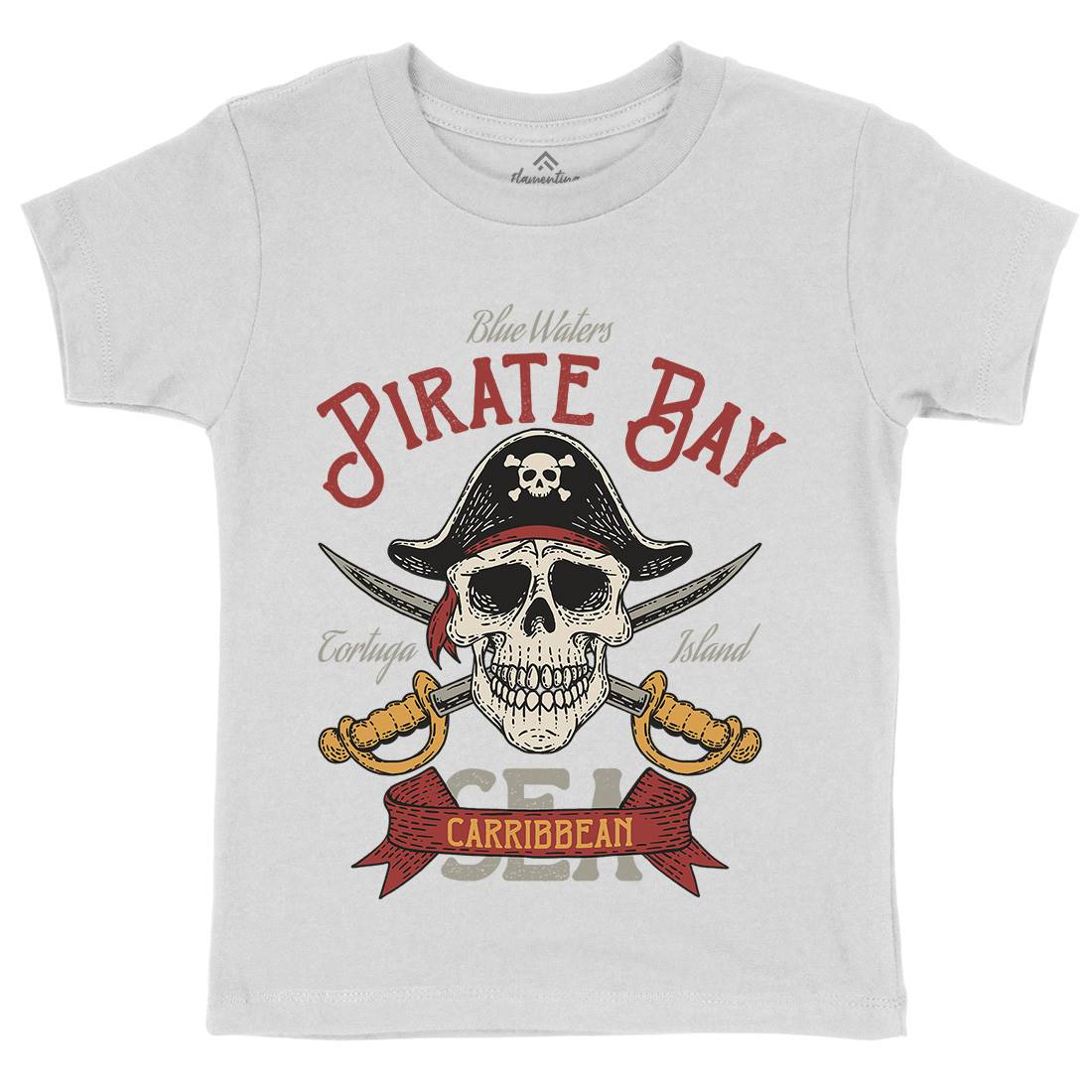 Pirate Bay Kids Organic Crew Neck T-Shirt Navy D960