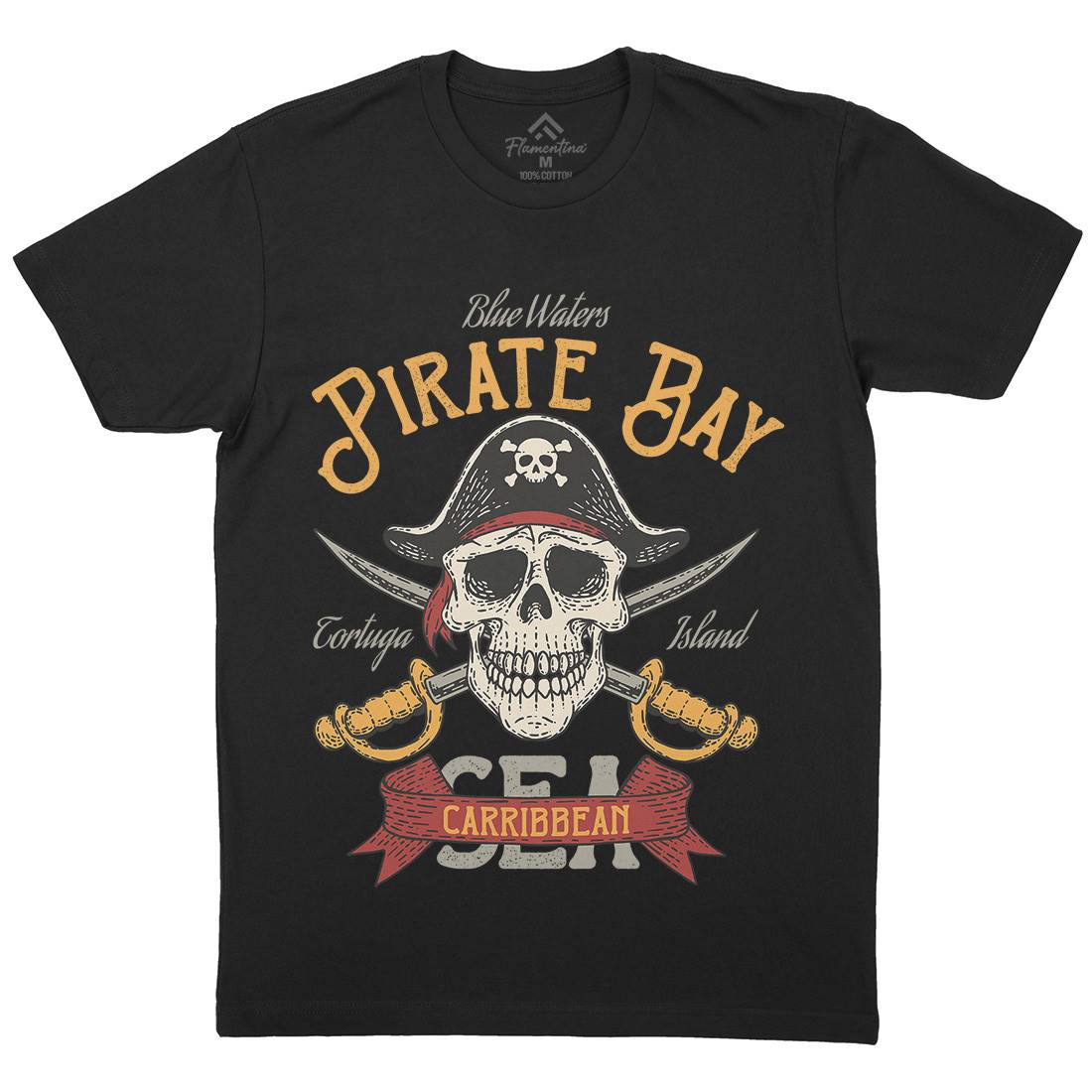 Pirate Bay Mens Crew Neck T-Shirt Navy D960