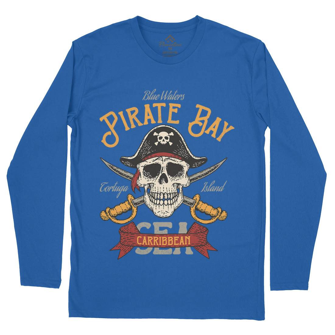 Pirate Bay Mens Long Sleeve T-Shirt Navy D960