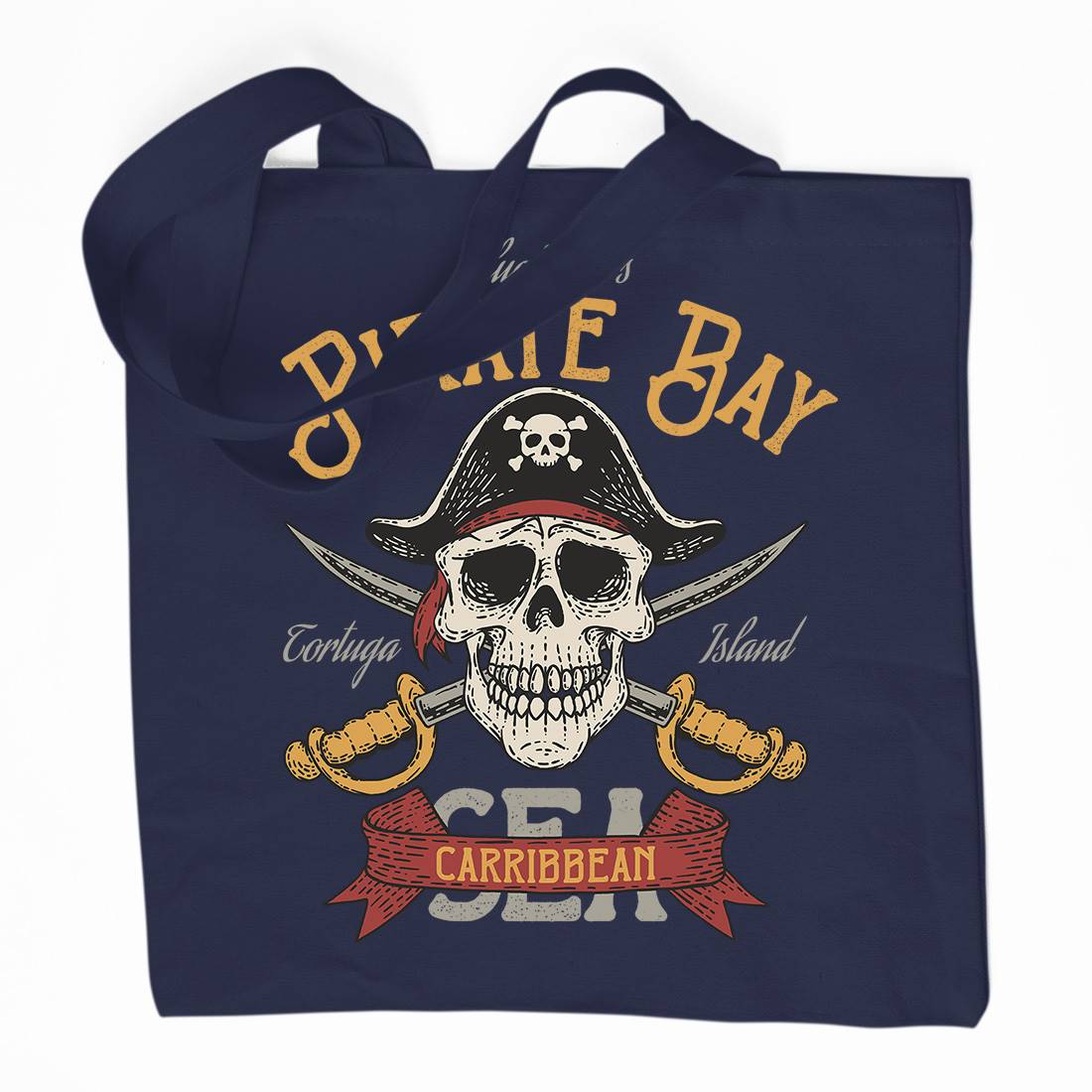 Pirate Bay Organic Premium Cotton Tote Bag Navy D960