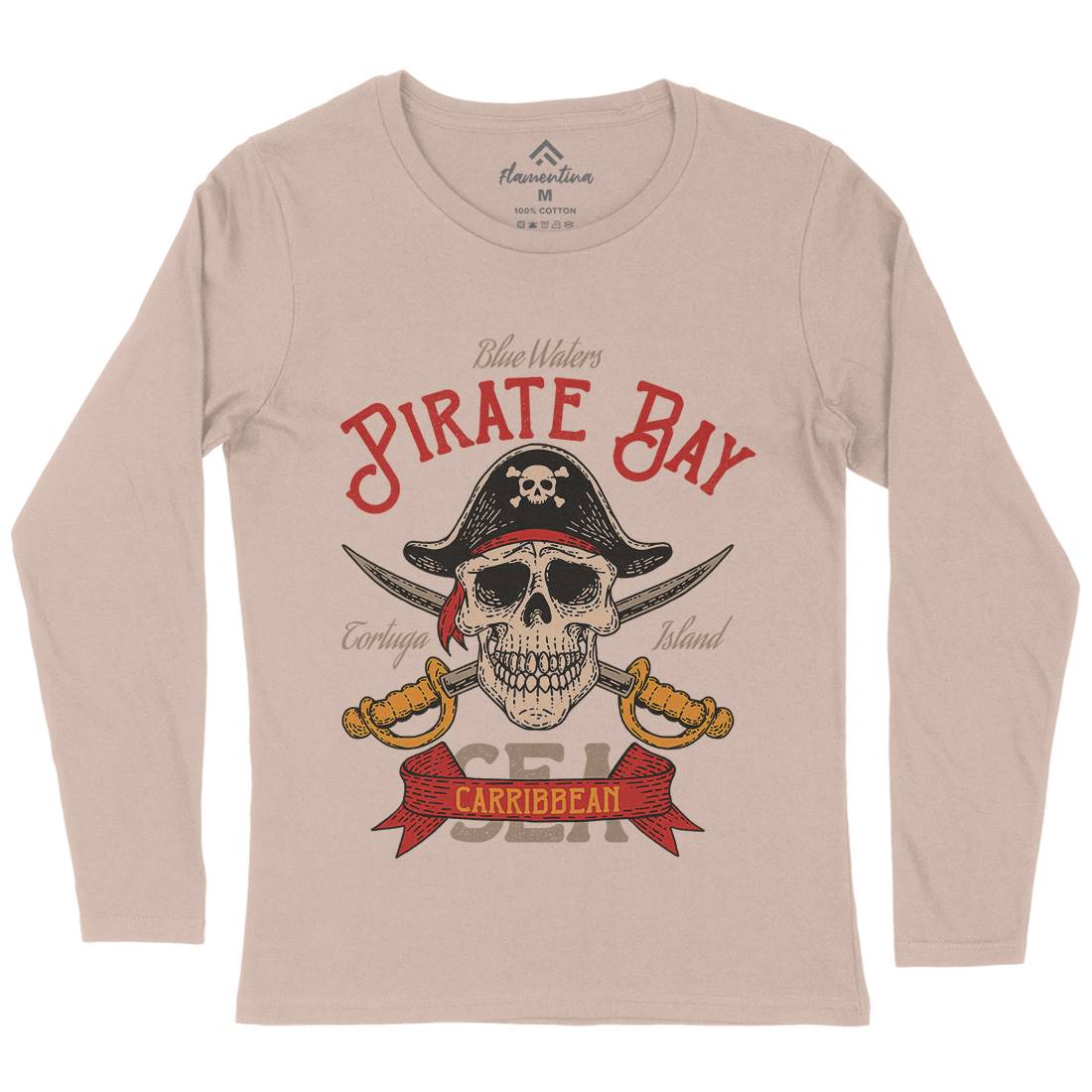 Pirate Bay Womens Long Sleeve T-Shirt Navy D960