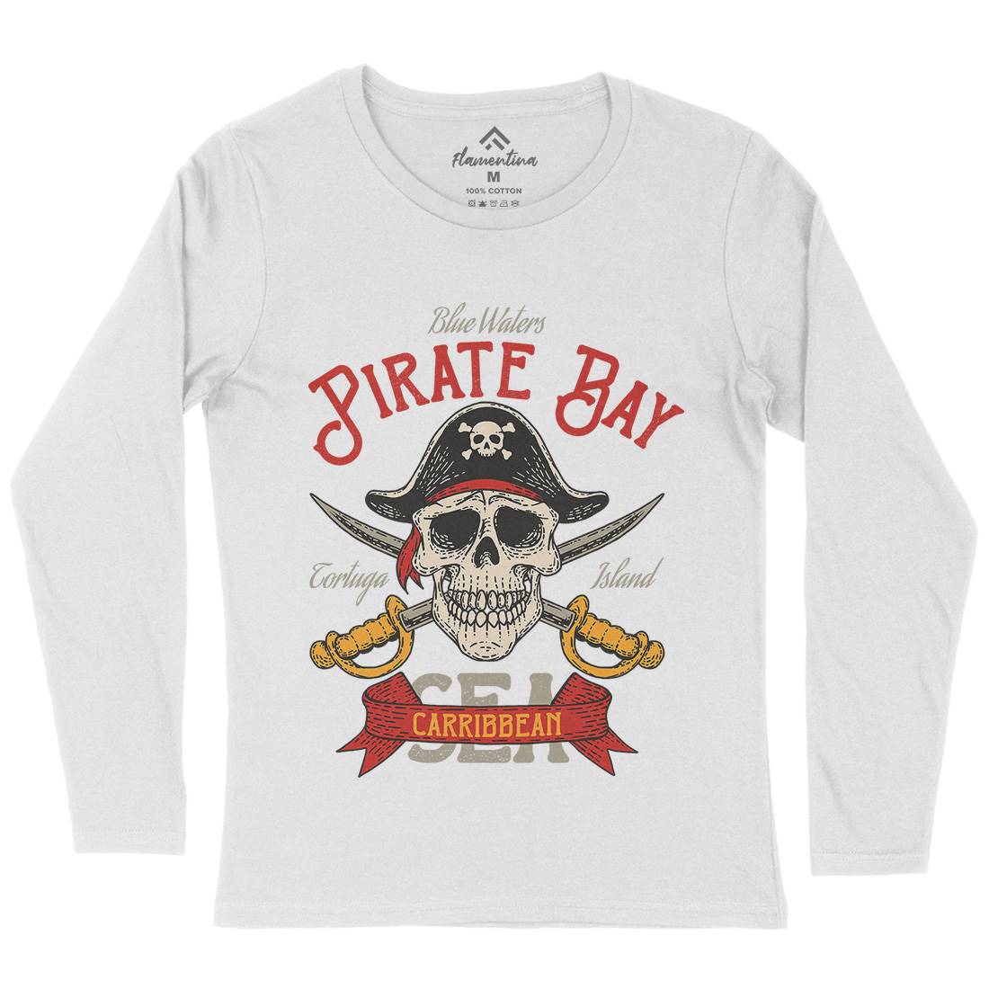 Pirate Bay Womens Long Sleeve T-Shirt Navy D960