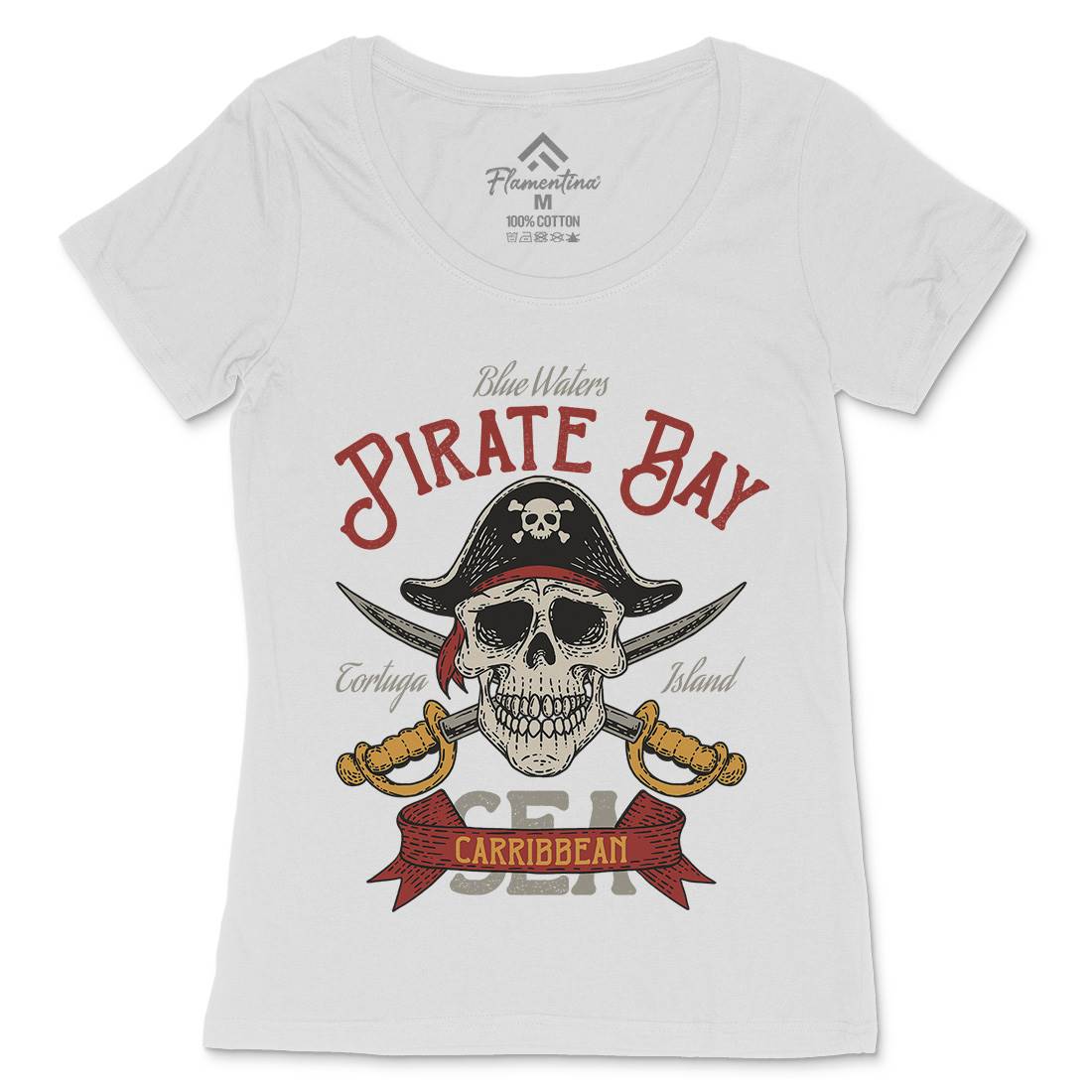 Pirate Bay Womens Scoop Neck T-Shirt Navy D960