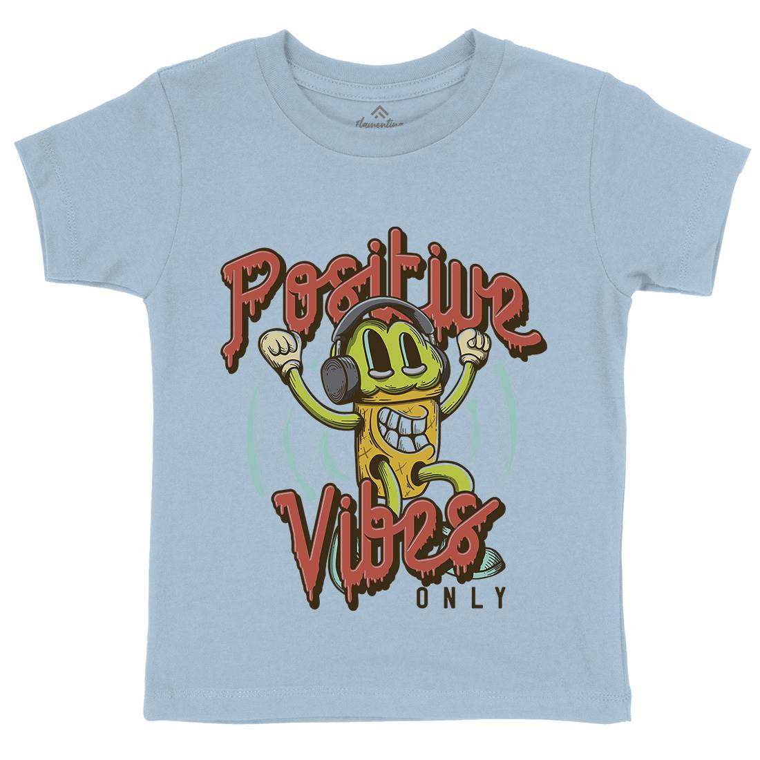 Positive Vibes Kids Crew Neck T-Shirt Music D961