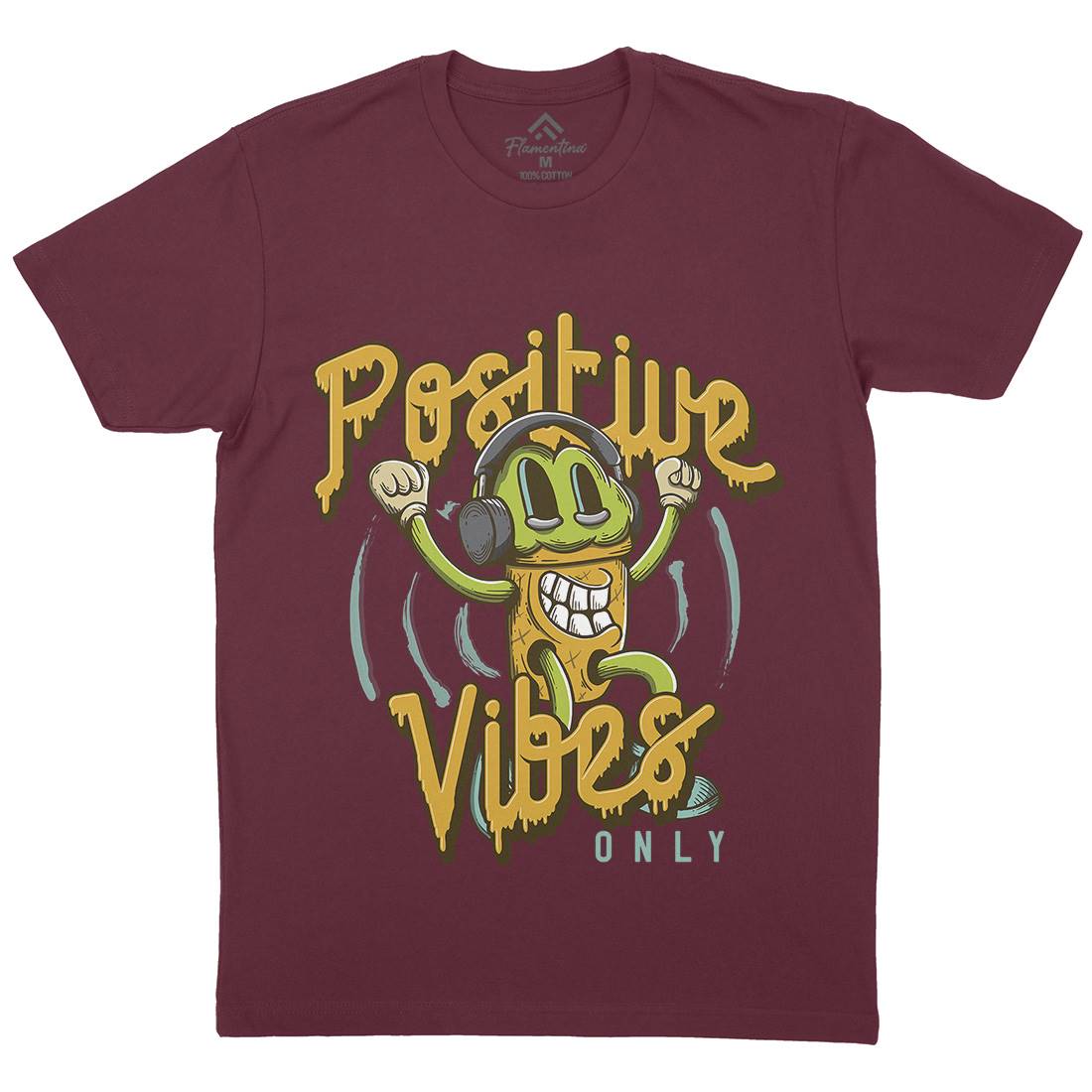 Positive Vibes Mens Crew Neck T-Shirt Music D961