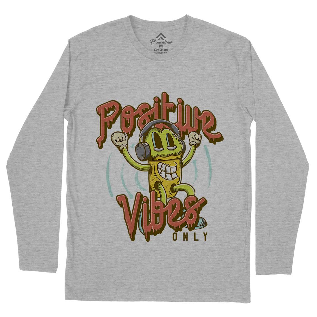Positive Vibes Mens Long Sleeve T-Shirt Music D961