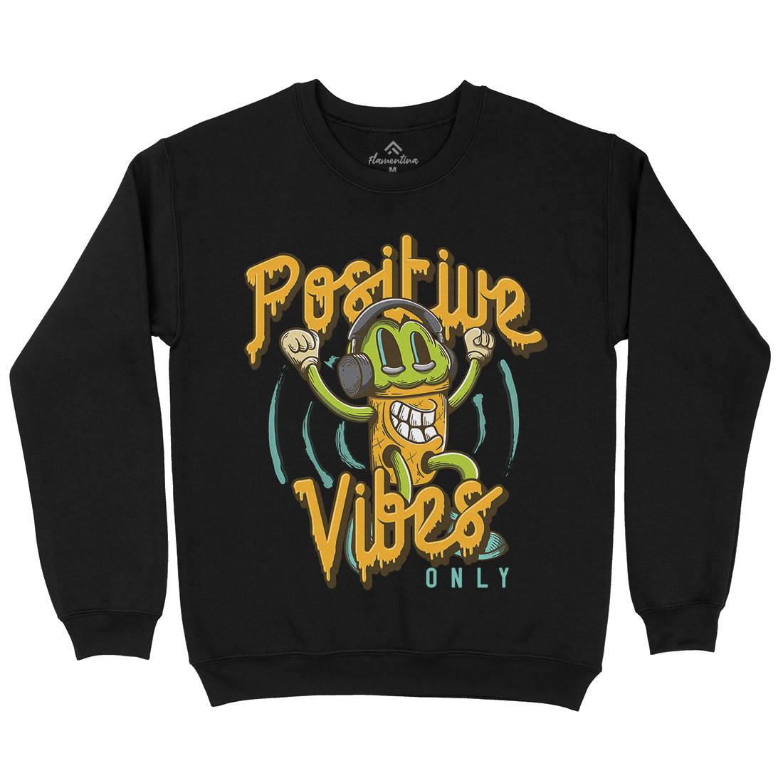 Positive Vibes Kids Crew Neck Sweatshirt Music D961