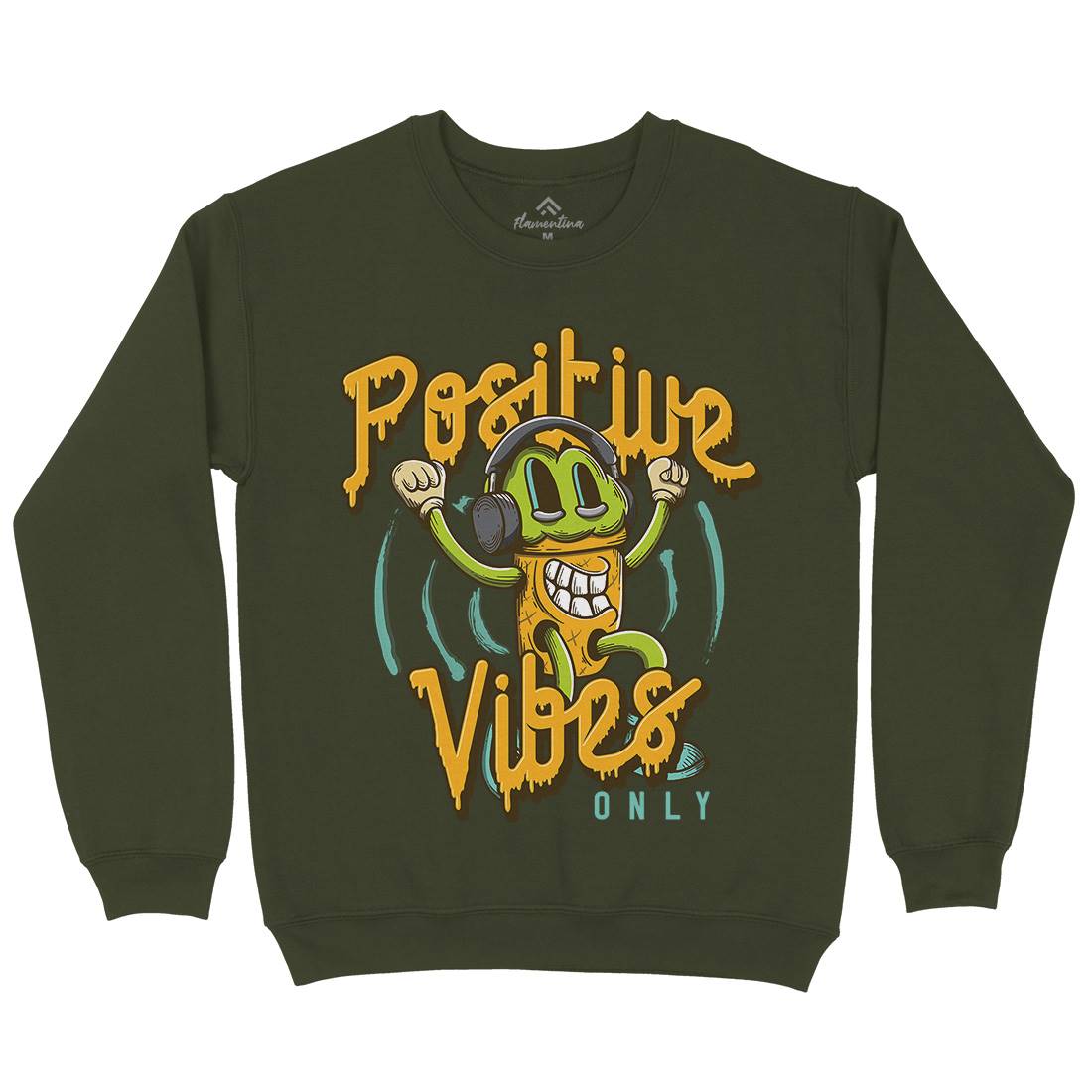 Positive Vibes Mens Crew Neck Sweatshirt Music D961