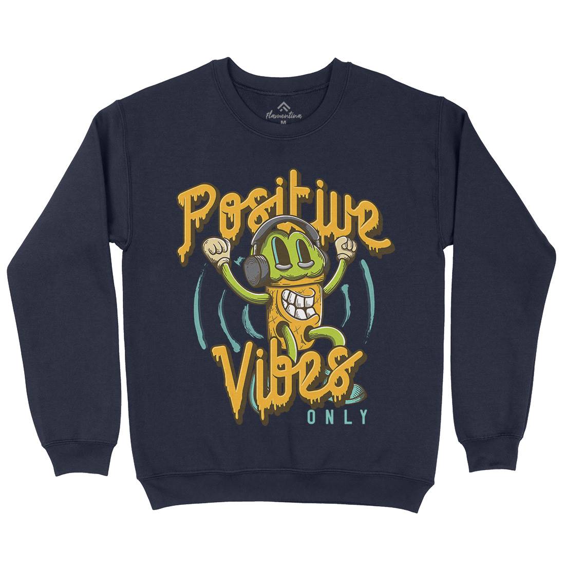 Positive Vibes Kids Crew Neck Sweatshirt Music D961