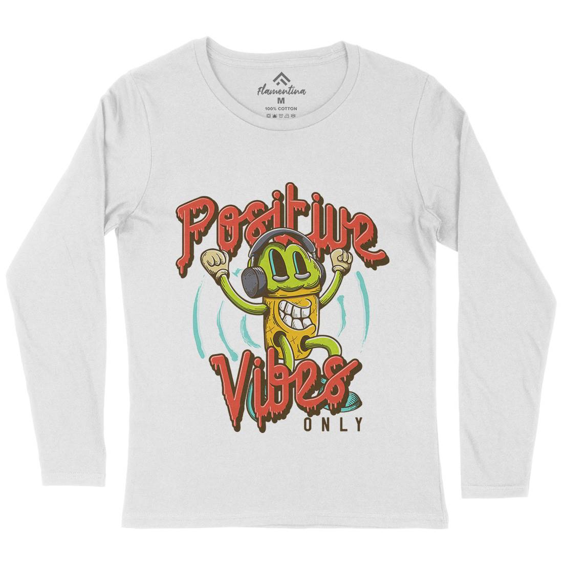 Positive Vibes Womens Long Sleeve T-Shirt Music D961