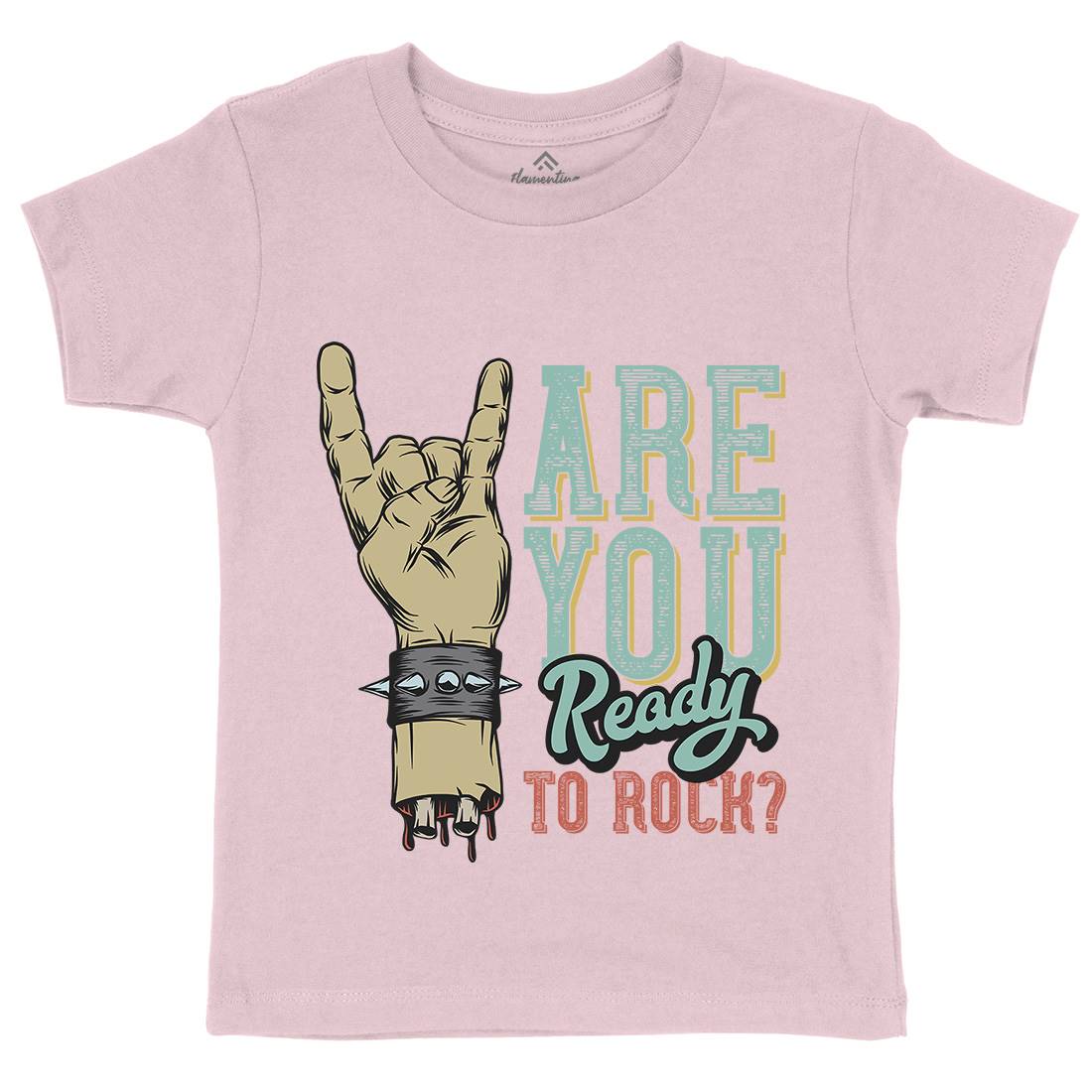 Ready To Rock Kids Crew Neck T-Shirt Music D962