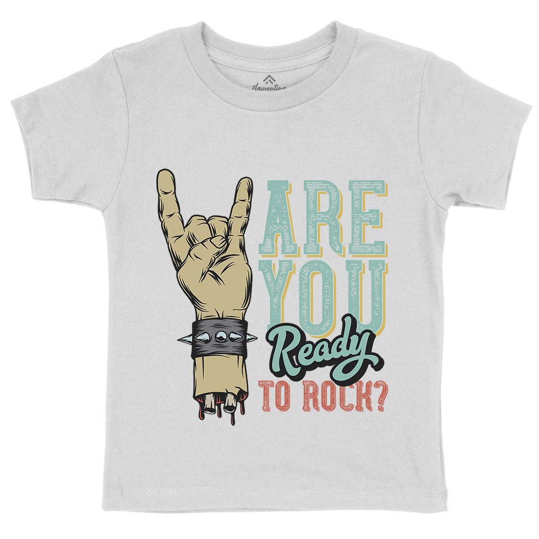 Ready To Rock Kids Crew Neck T-Shirt Music D962