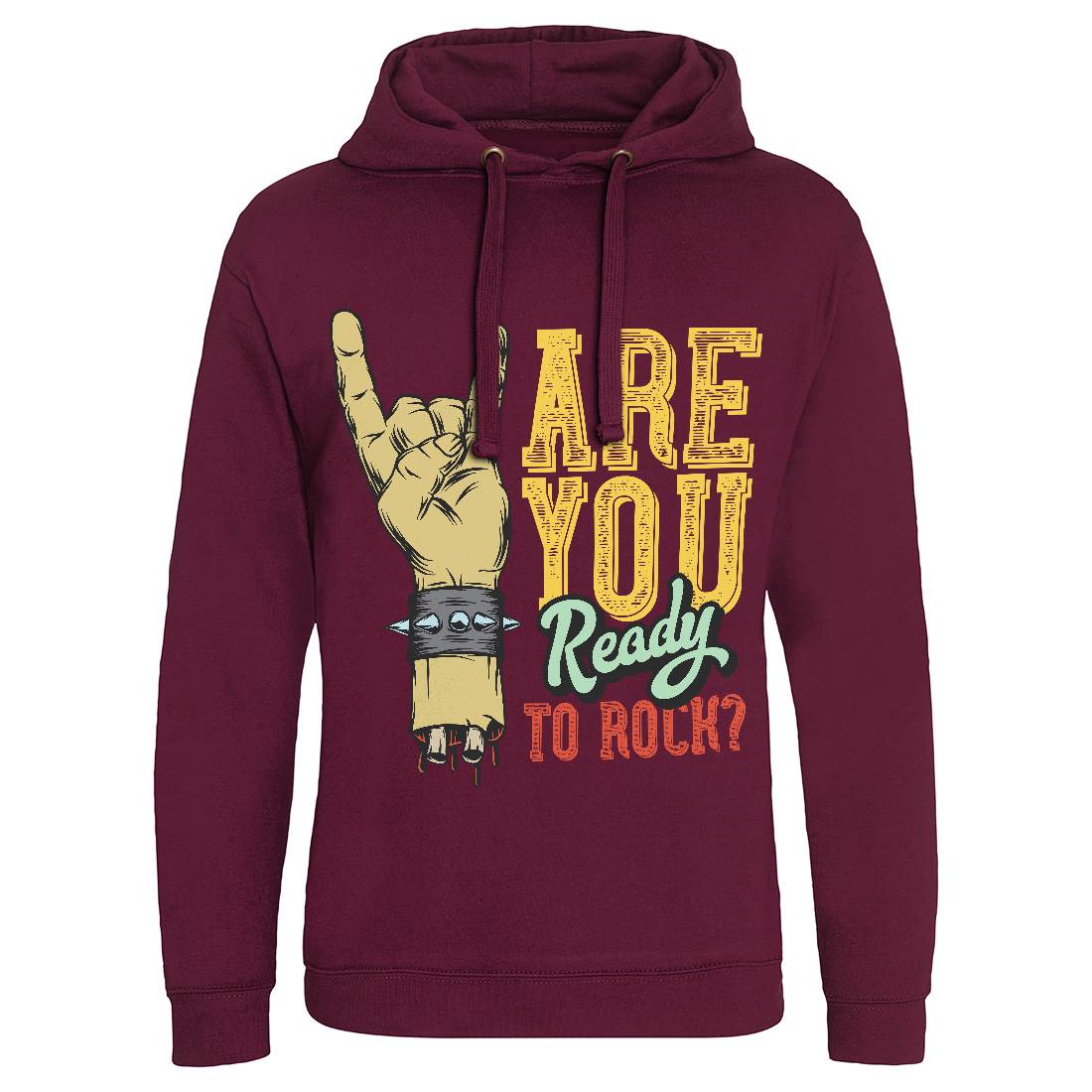 Ready To Rock Mens Hoodie Without Pocket Music D962