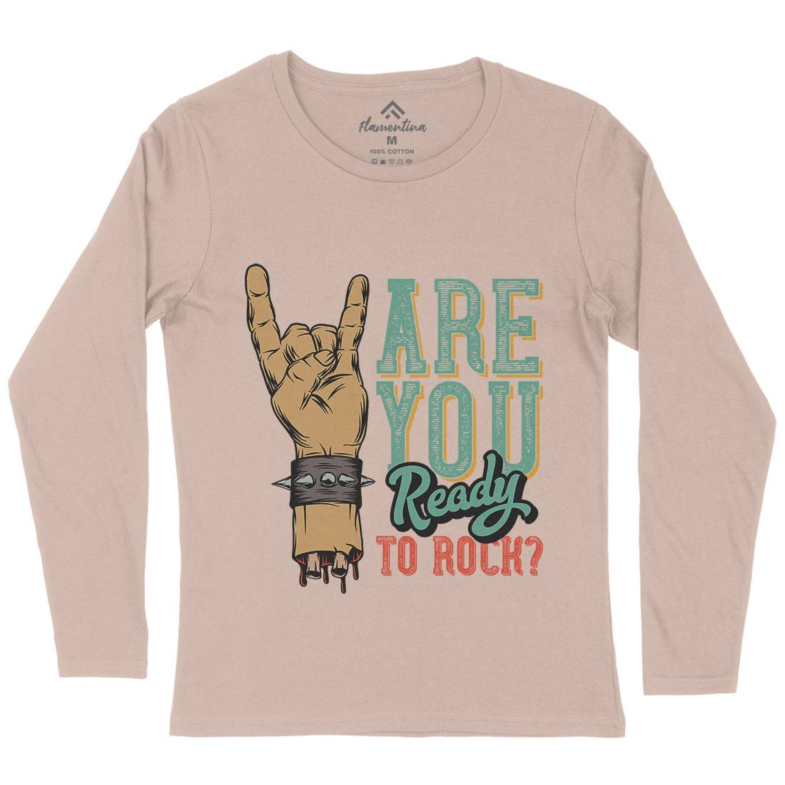 Ready To Rock Womens Long Sleeve T-Shirt Music D962