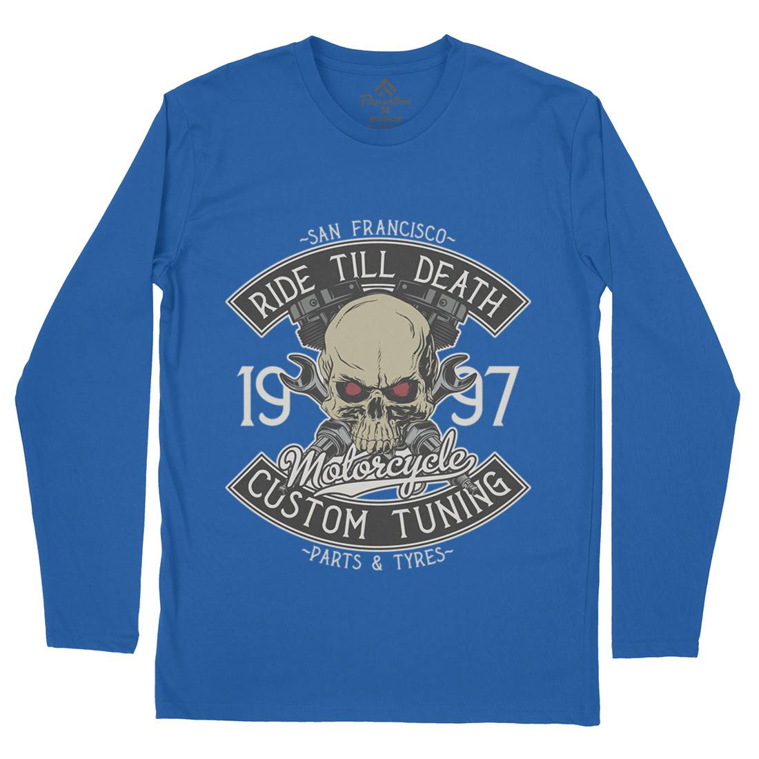 Ride Till Death Mens Long Sleeve T-Shirt Motorcycles D963