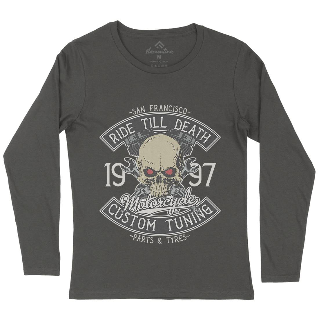 Ride Till Death Womens Long Sleeve T-Shirt Motorcycles D963