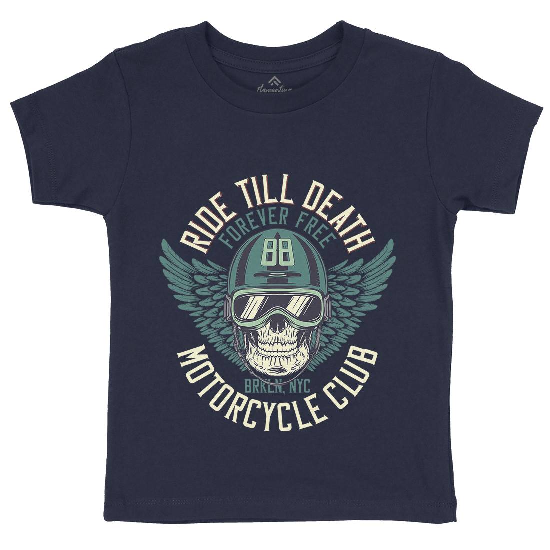 Ride Till Death Club Kids Crew Neck T-Shirt Motorcycles D964