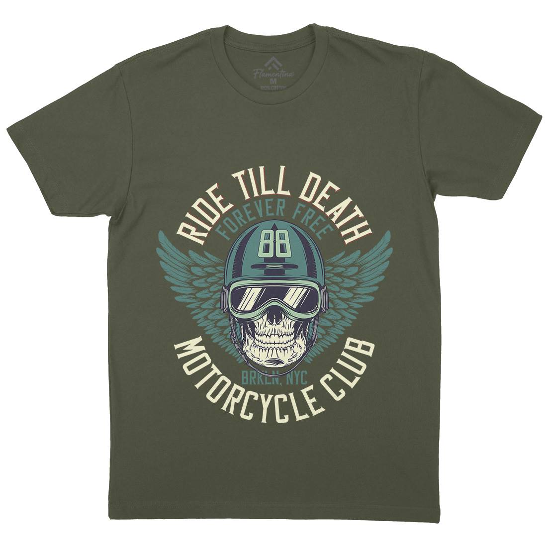 Ride Till Death Club Mens Crew Neck T-Shirt Motorcycles D964