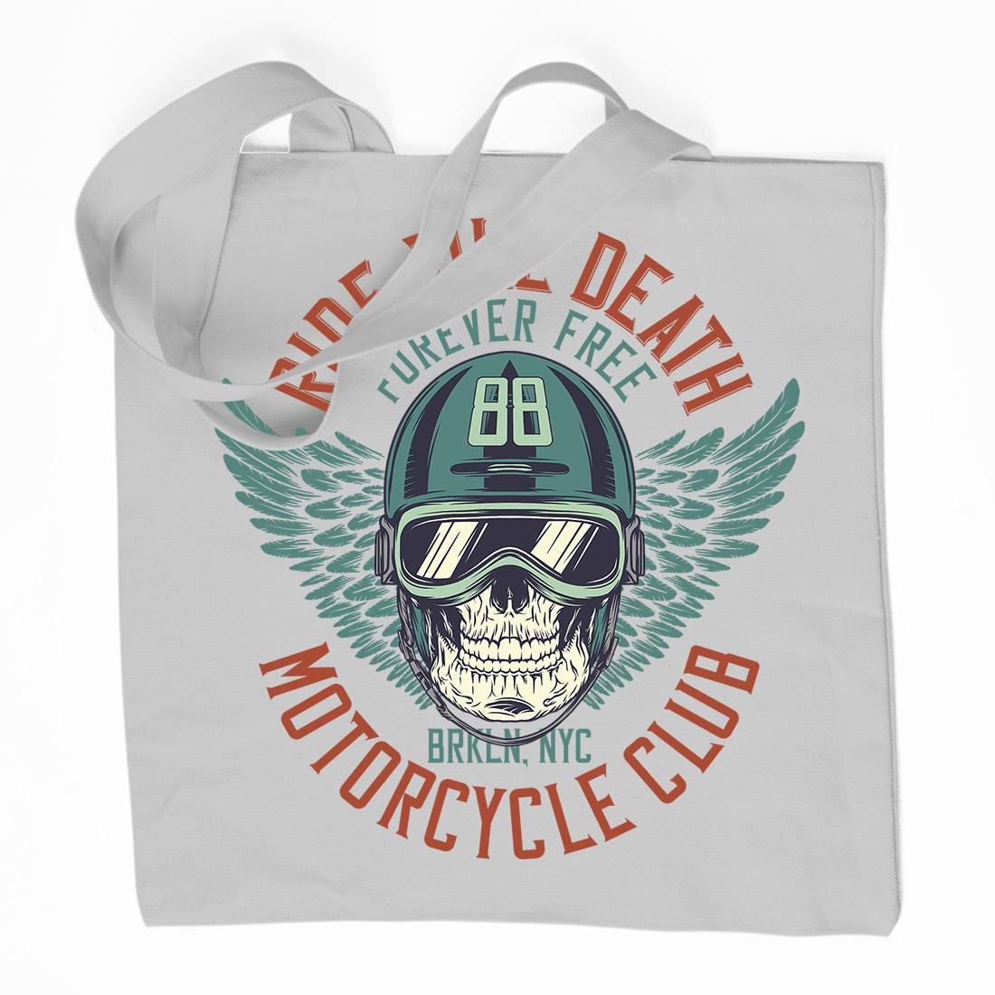Ride Till Death Club Organic Premium Cotton Tote Bag Motorcycles D964