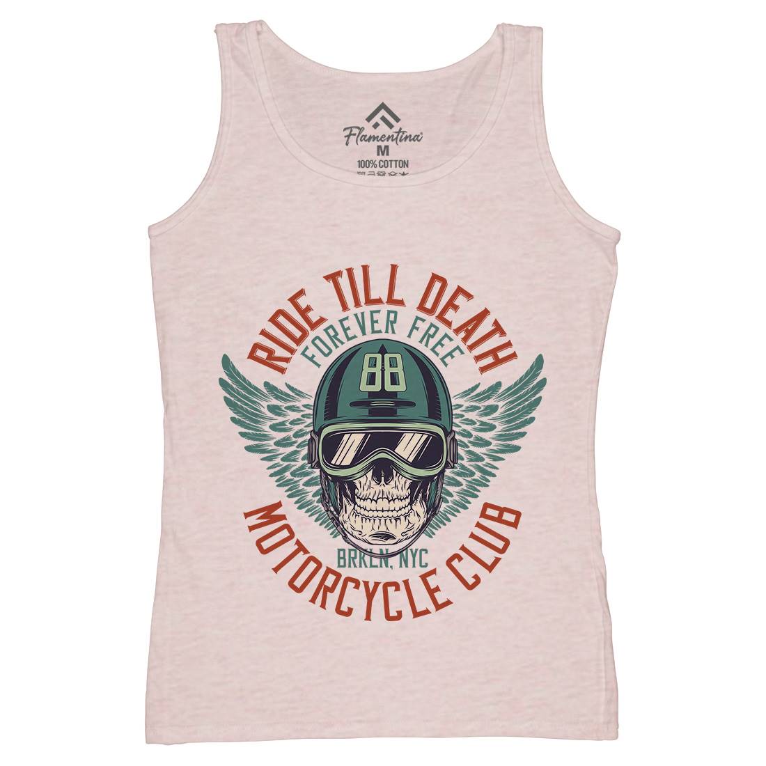 Ride Till Death Club Womens Organic Tank Top Vest Motorcycles D964