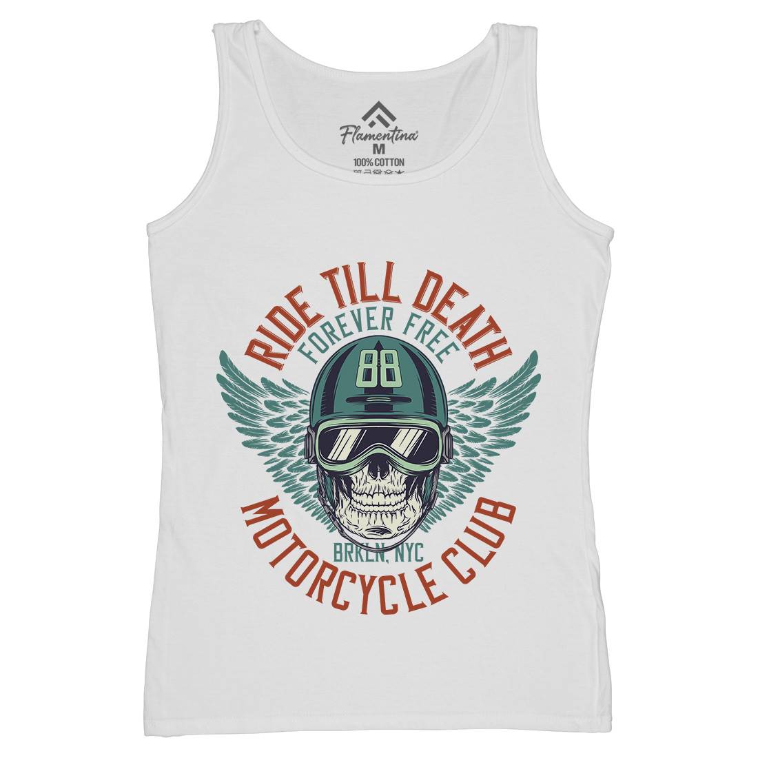 Ride Till Death Club Womens Organic Tank Top Vest Motorcycles D964