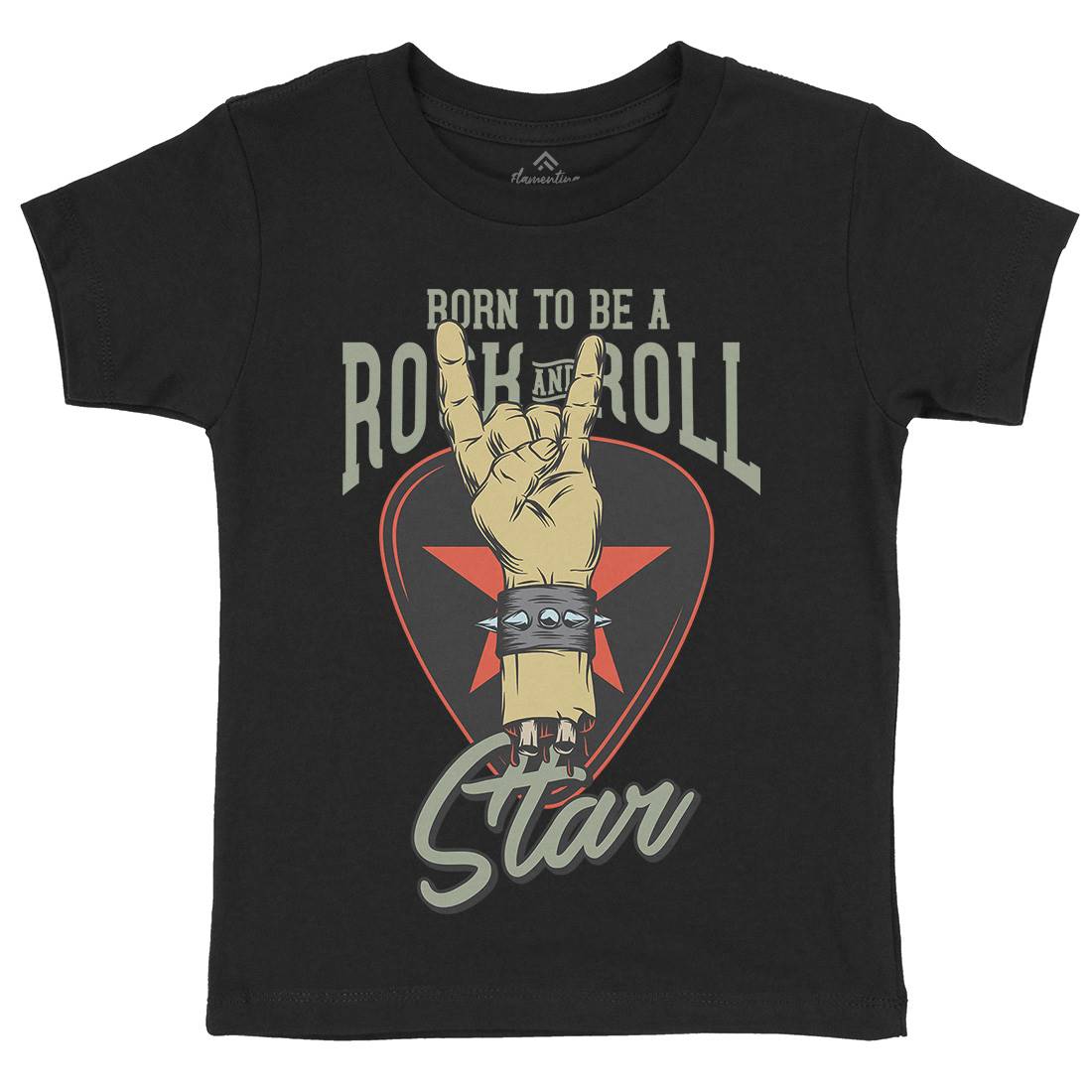 Rock And Roll Star Kids Organic Crew Neck T-Shirt Music D965