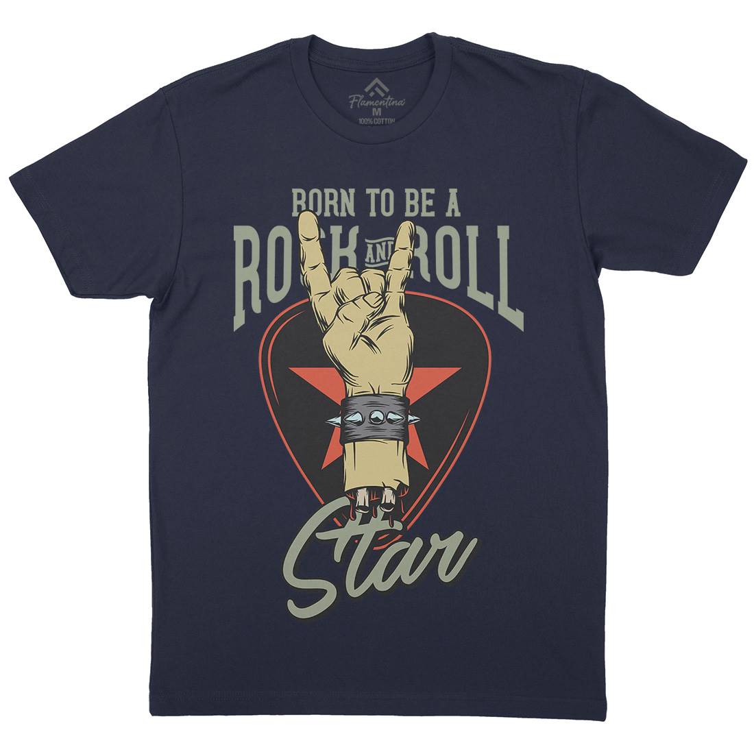 Rock And Roll Star Mens Crew Neck T-Shirt Music D965