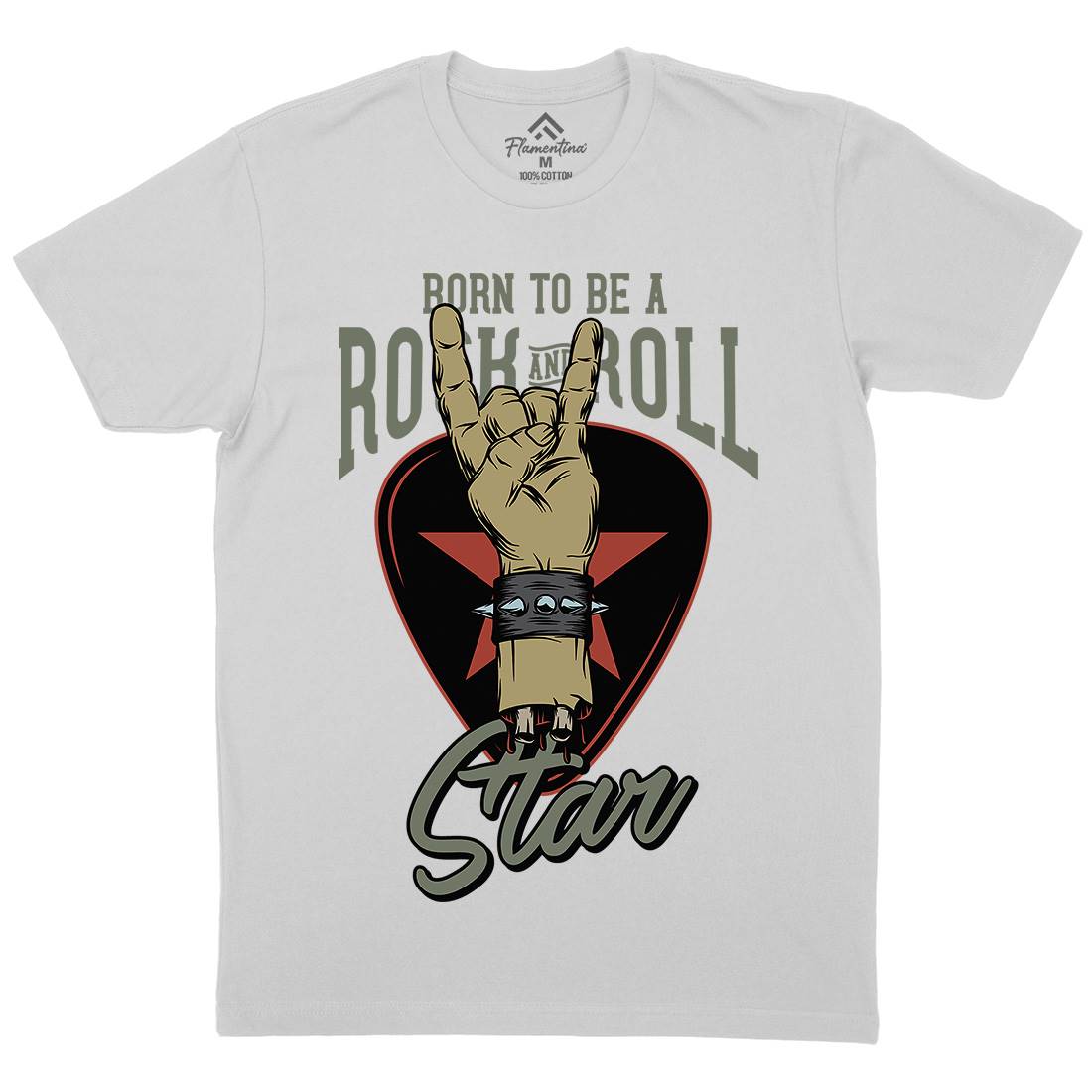 Rock And Roll Star Mens Crew Neck T-Shirt Music D965