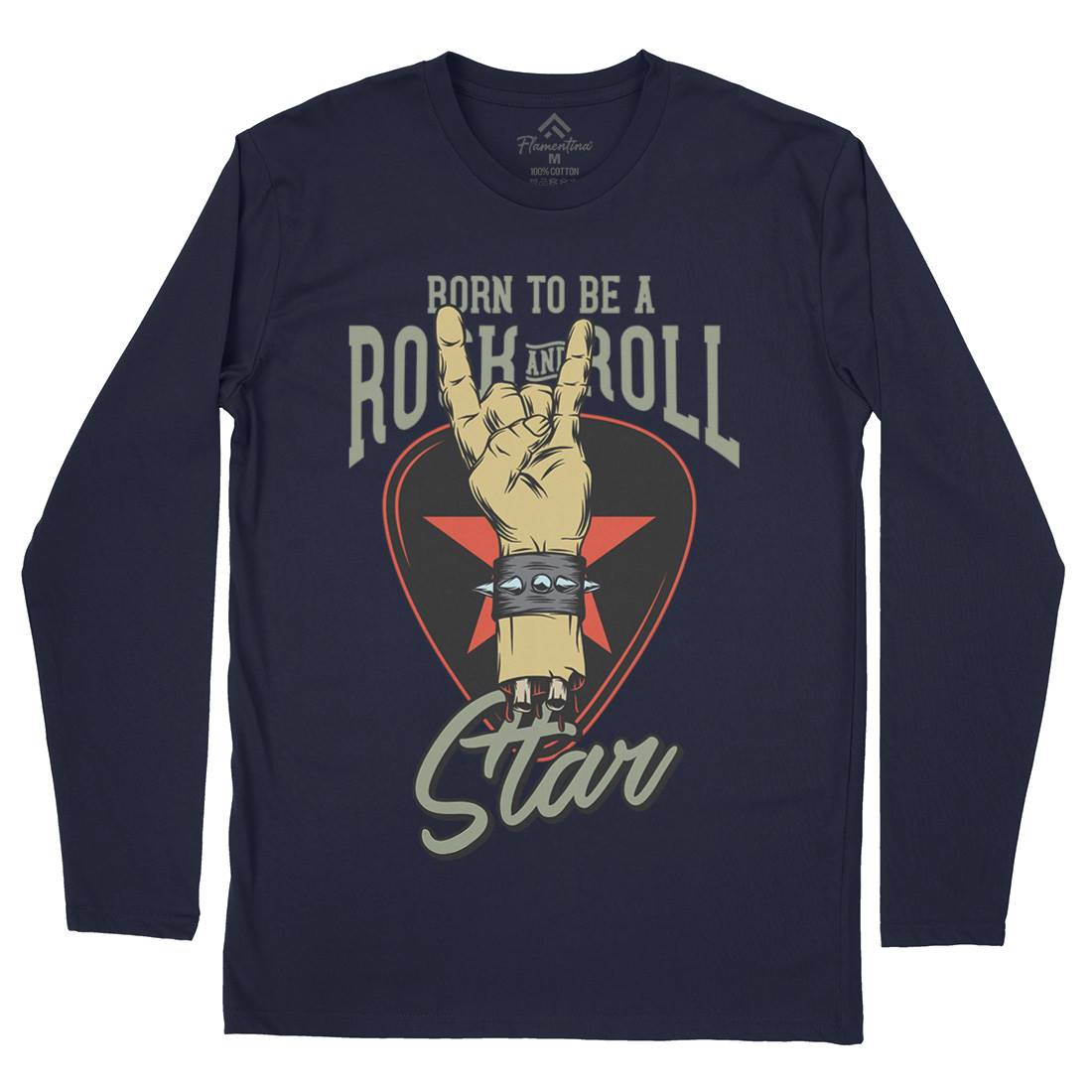 Rock And Roll Star Mens Long Sleeve T-Shirt Music D965