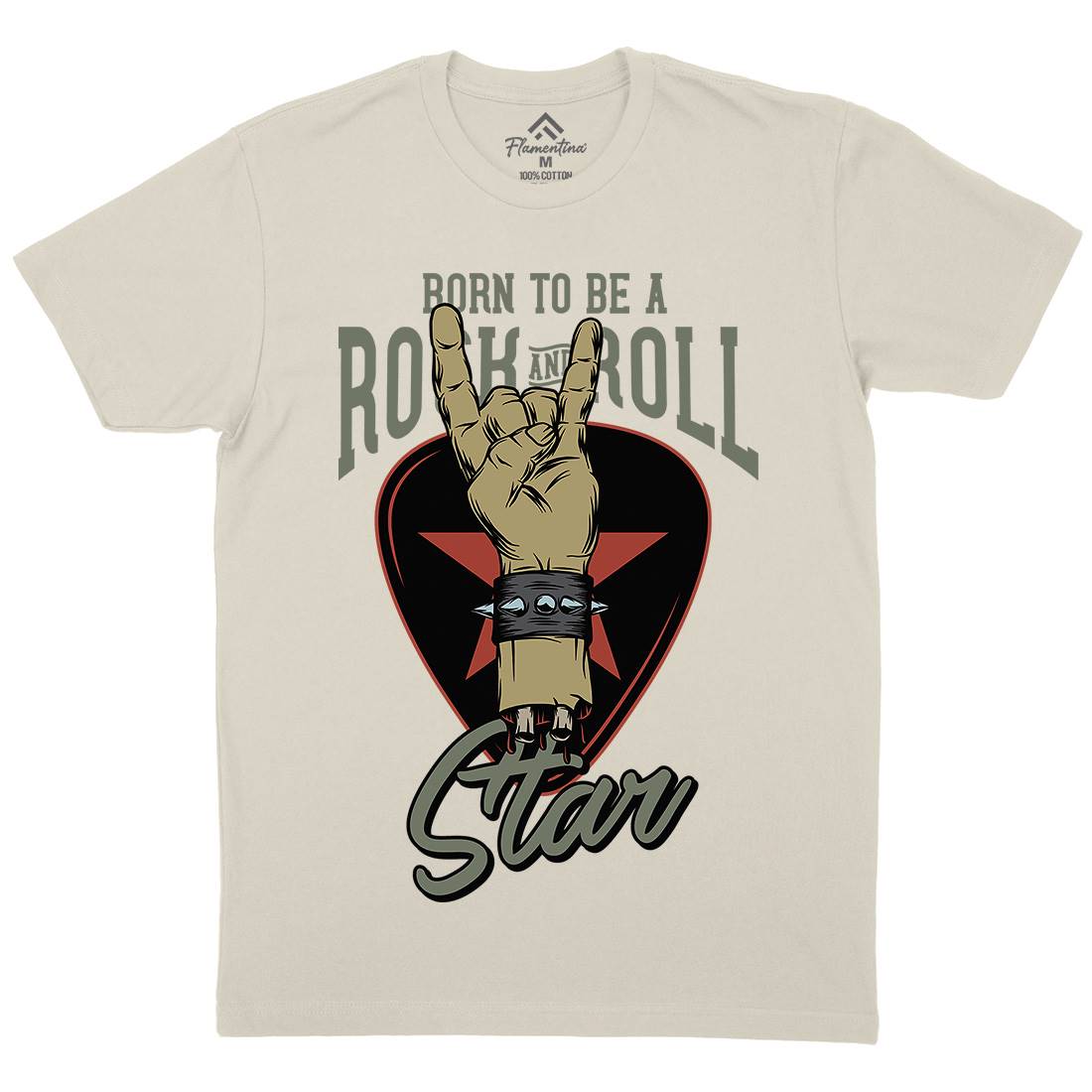 Rock And Roll Star Mens Organic Crew Neck T-Shirt Music D965