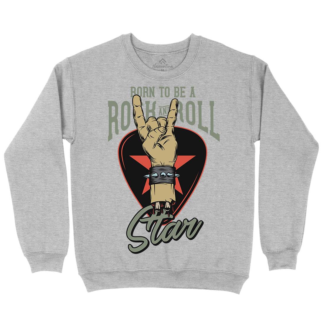 Rock And Roll Star Mens Crew Neck Sweatshirt Music D965