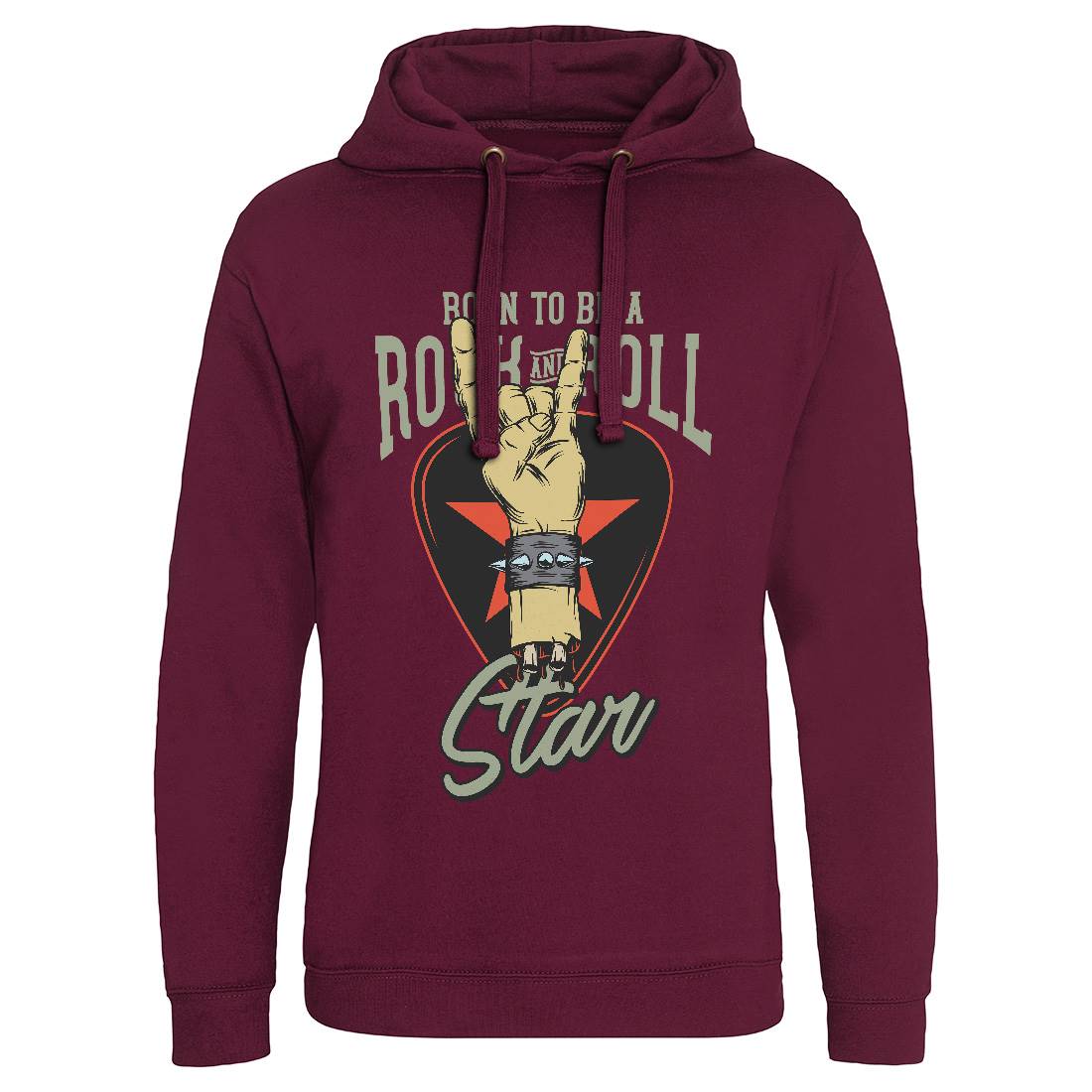 Rock And Roll Star Mens Hoodie Without Pocket Music D965
