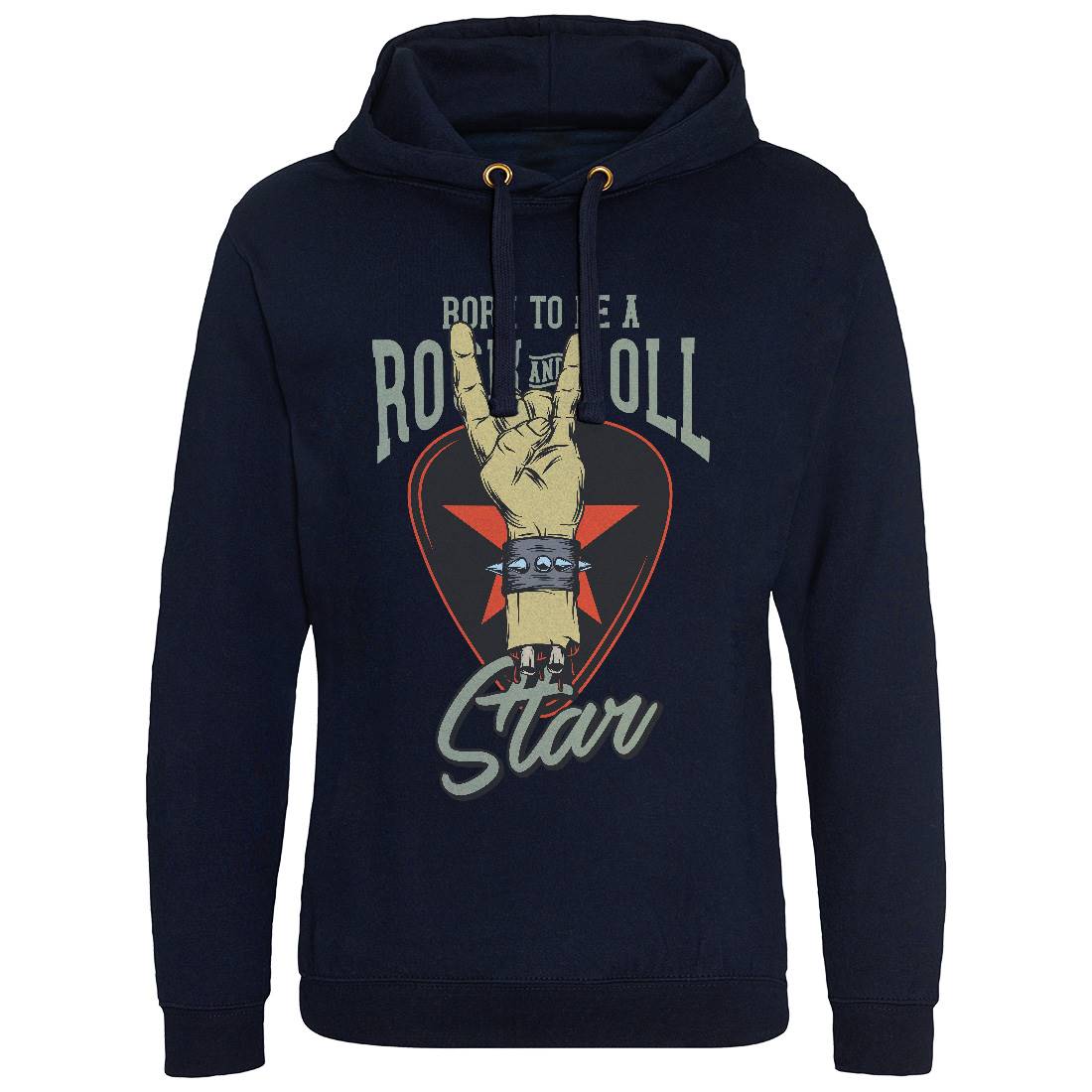 Rock And Roll Star Mens Hoodie Without Pocket Music D965