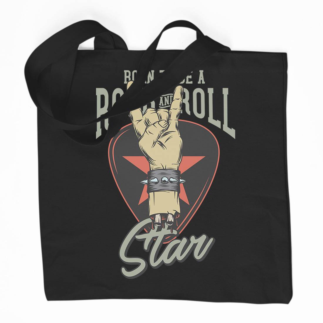 Rock And Roll Star Organic Premium Cotton Tote Bag Music D965