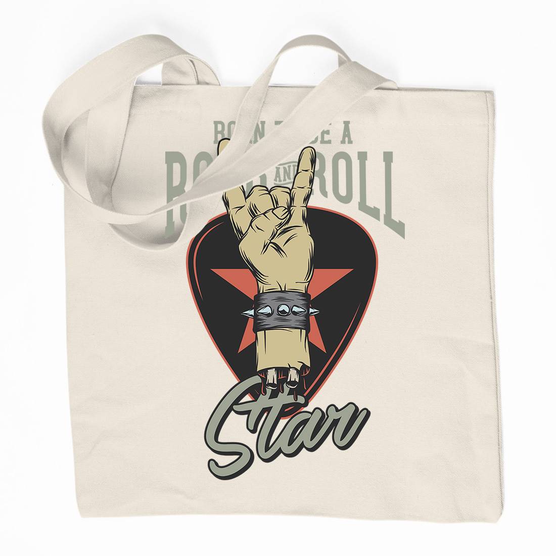 Rock And Roll Star Organic Premium Cotton Tote Bag Music D965