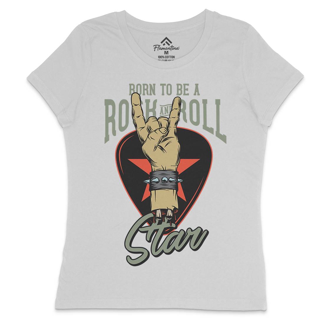 Rock And Roll Star Womens Crew Neck T-Shirt Music D965