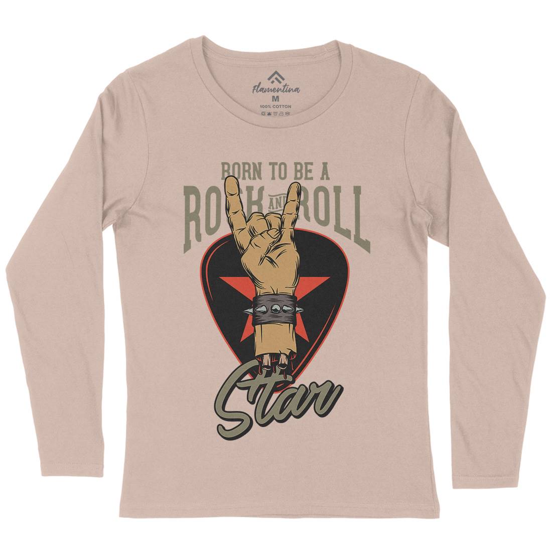 Rock And Roll Star Womens Long Sleeve T-Shirt Music D965