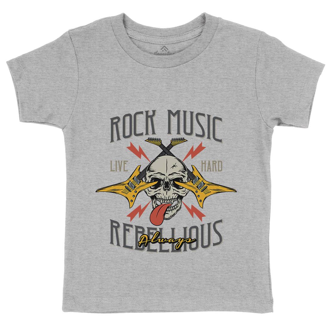 Rock Kids Organic Crew Neck T-Shirt Music D966