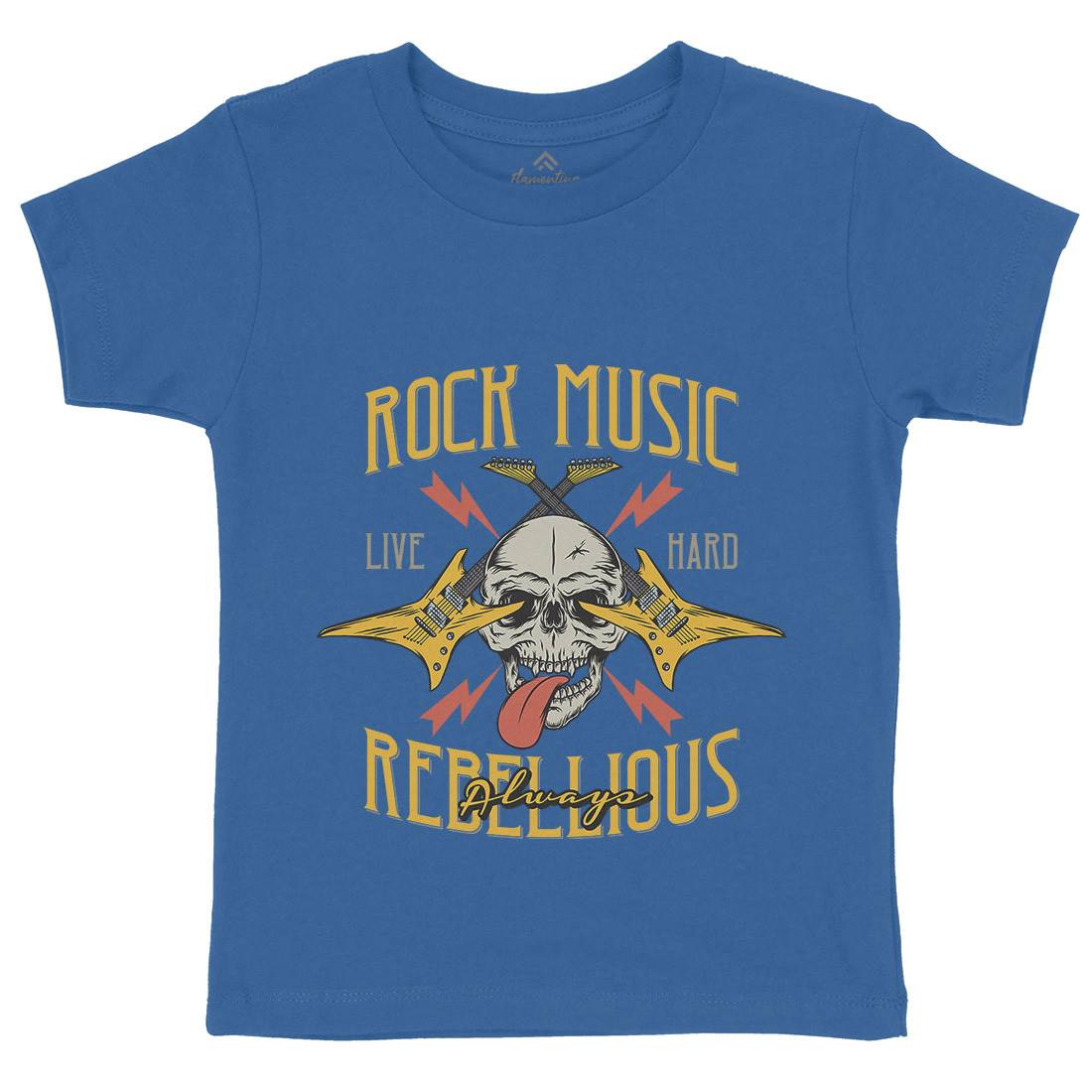 Rock Kids Crew Neck T-Shirt Music D966