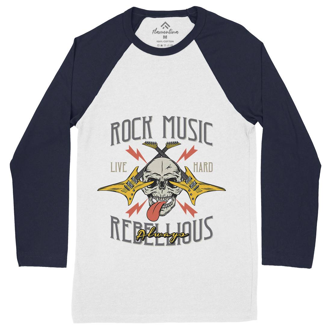 Rock Mens Long Sleeve Baseball T-Shirt Music D966