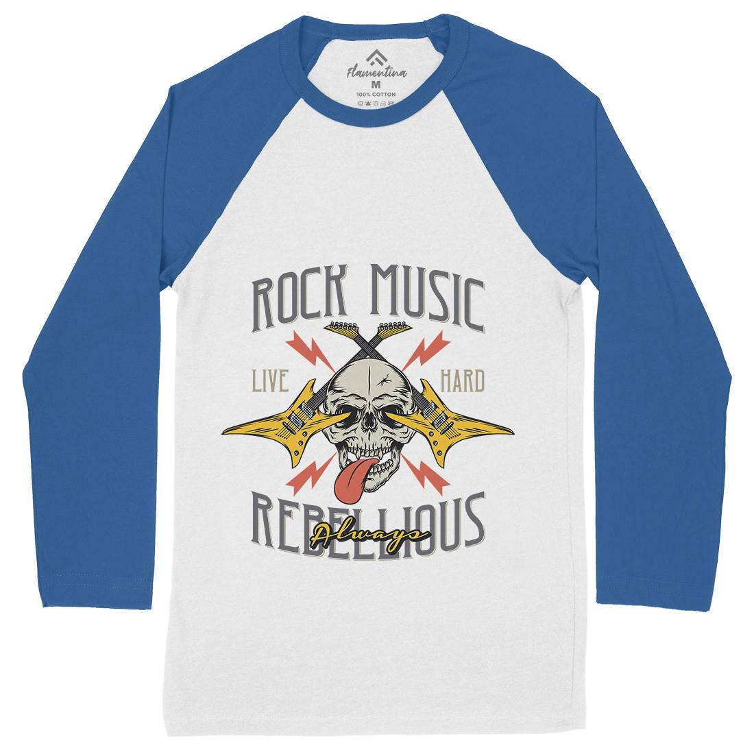 Rock Mens Long Sleeve Baseball T-Shirt Music D966