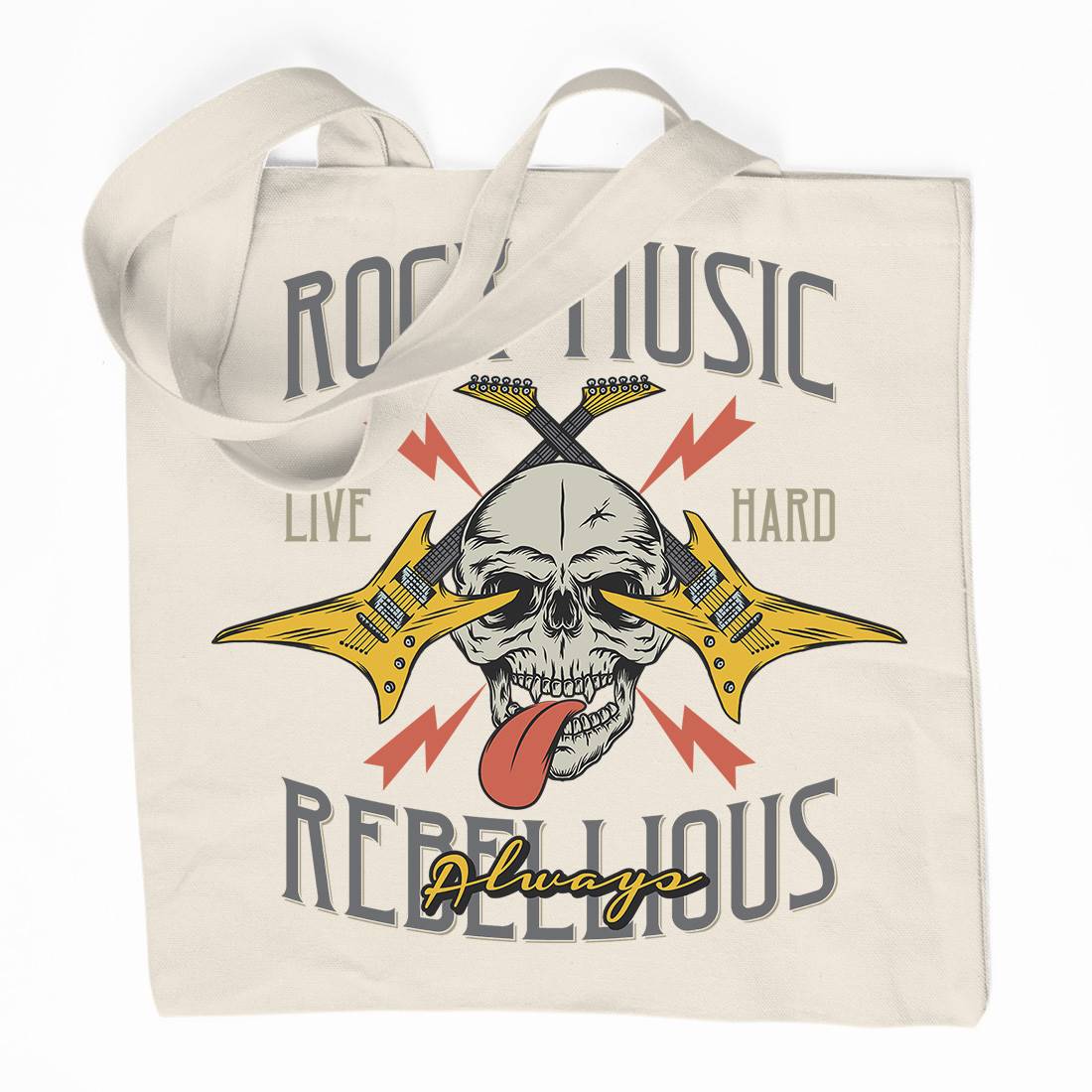 Rock Organic Premium Cotton Tote Bag Music D966